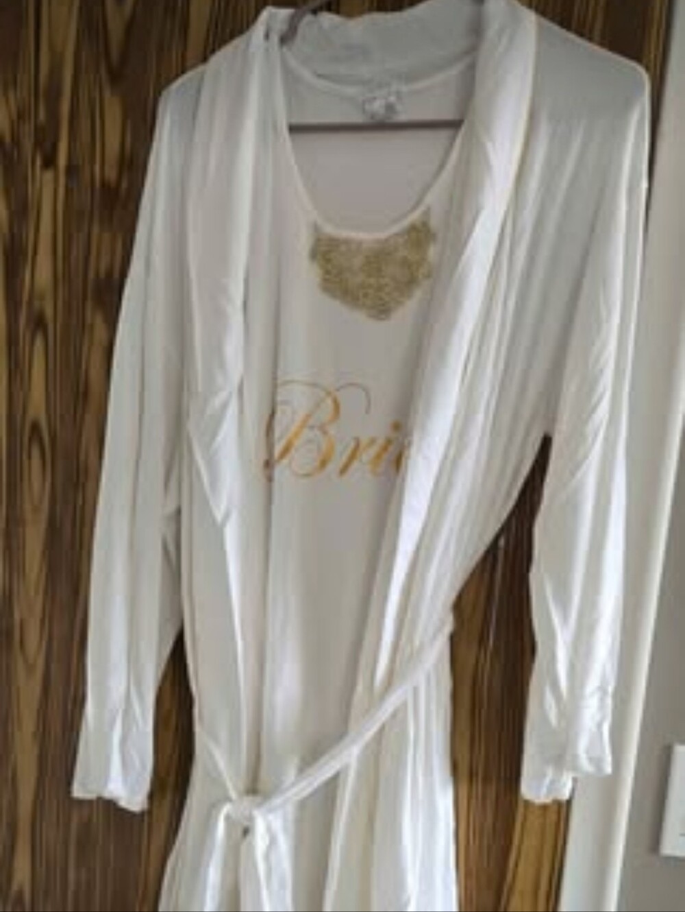 Bridal White Robe and Tank Set - Bride